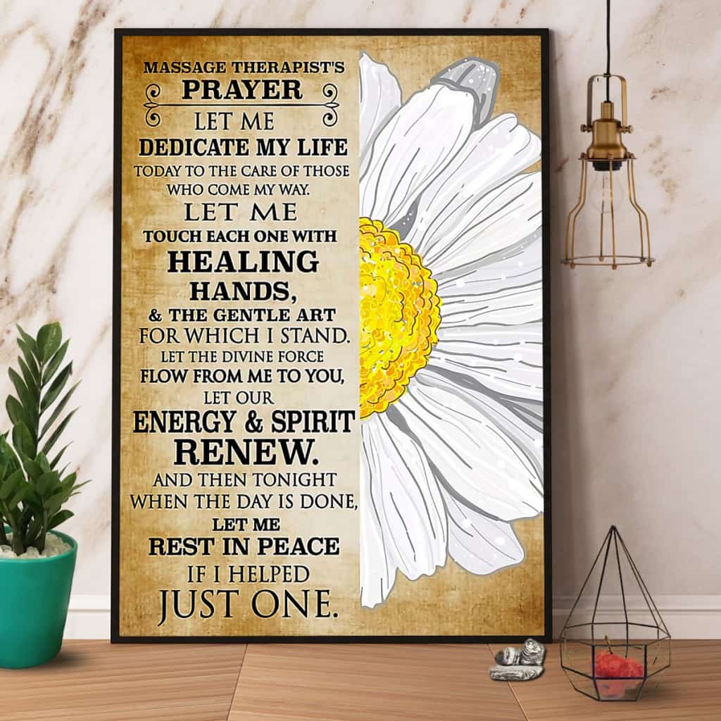 Flower Massage Therapist'S Prayer Let Me Rest In Peace Paper Poster No Frame Matte Canvas Wall Decor