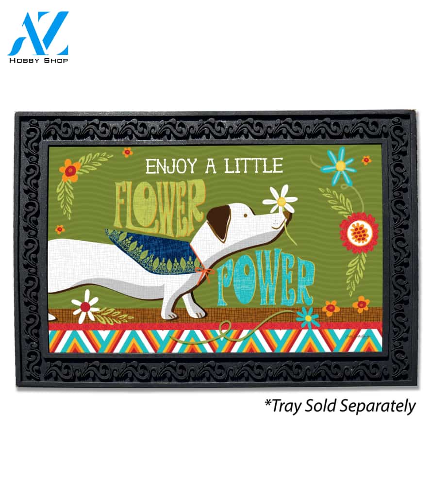 Flower Power Pup Doormat - 18" x 30"