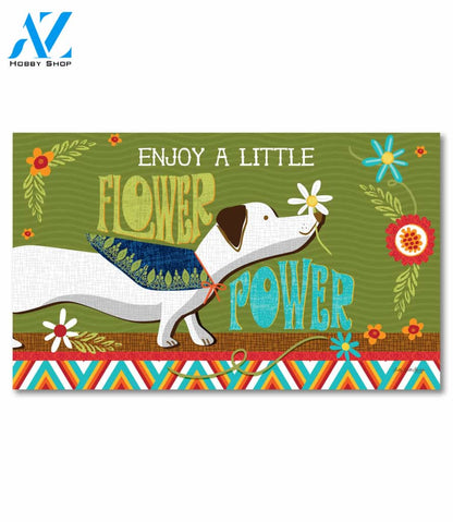 Flower Power Pup Doormat - 18" x 30"