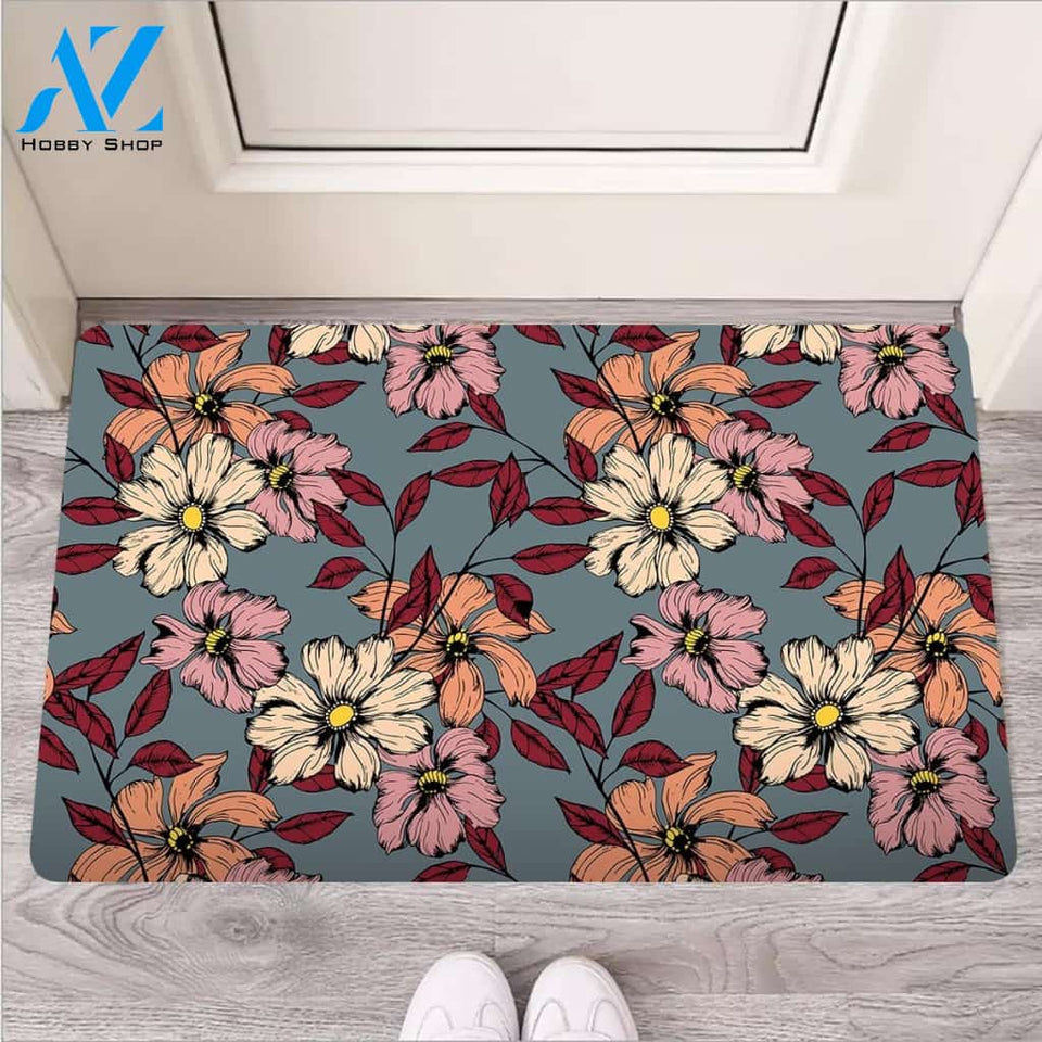 Flower Print Door Mat