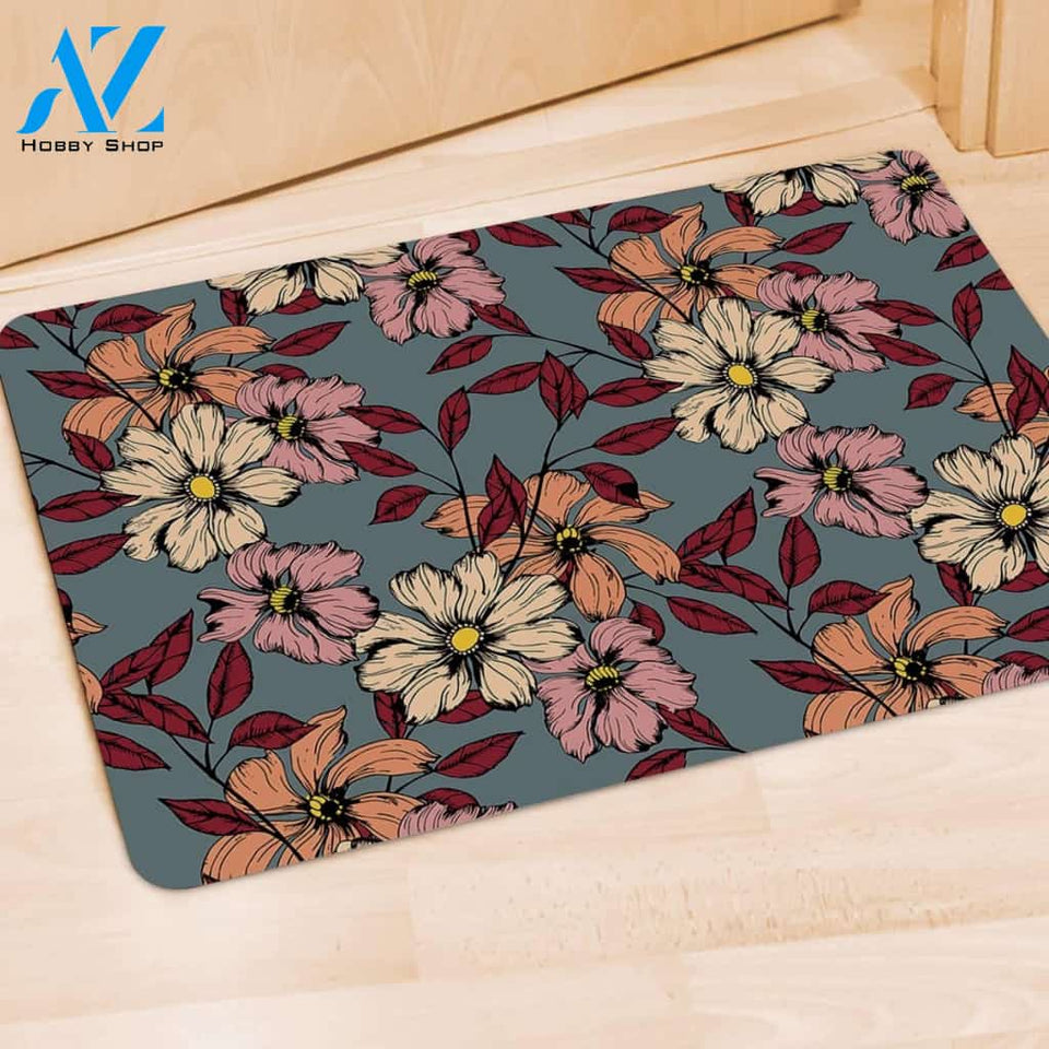Flower Print Door Mat