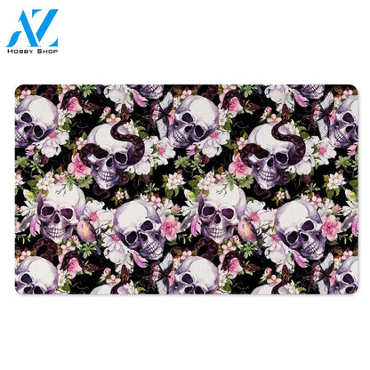 Flower Skull Door Mat