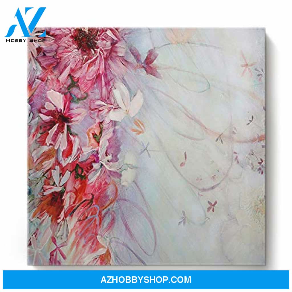 Flowers And Butterflies Home Decor – Square Canvas