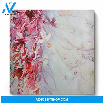 Flowers And Butterflies Home Decor – Square Canvas