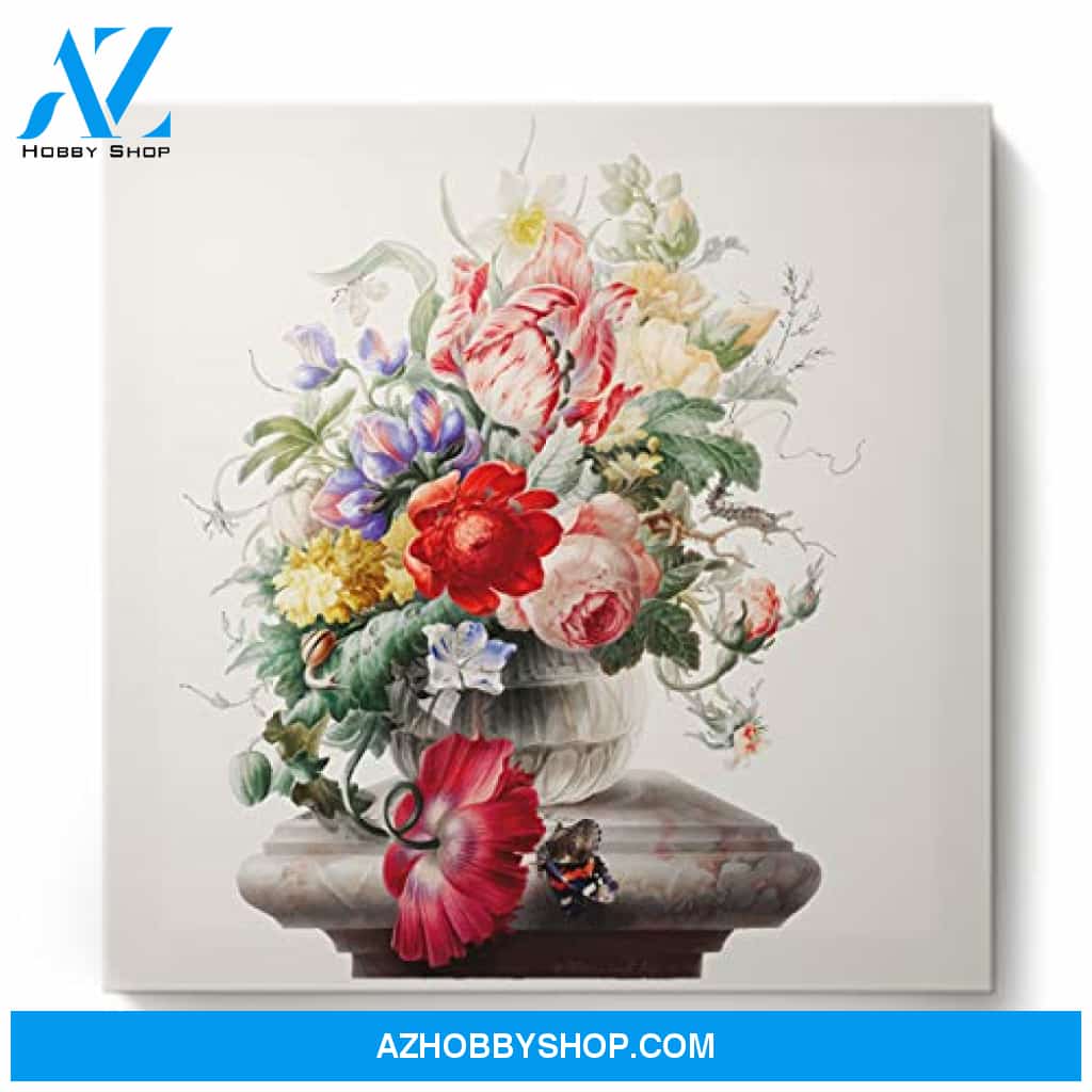 Flowers And Butterflies Home Decor – Square Canvas