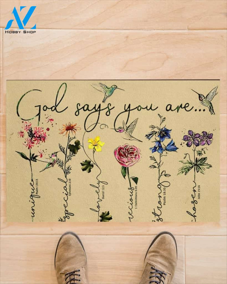 Flowers Hummingbirds God Says You Are Doormat Gift For Friend Family Birthday Gift Home Decor Warm House Gift Welcome Mat