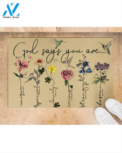 Flowers Hummingbirds God Says You Are Doormat Gift For Friend Family Birthday Gift Home Decor Warm House Gift Welcome Mat