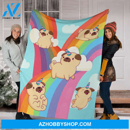 Fluffbest Gift Y Pugs Fleece Blanket