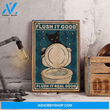 Flush It Real Good Cat Canvas And Poster, Wall Decor Visual Art