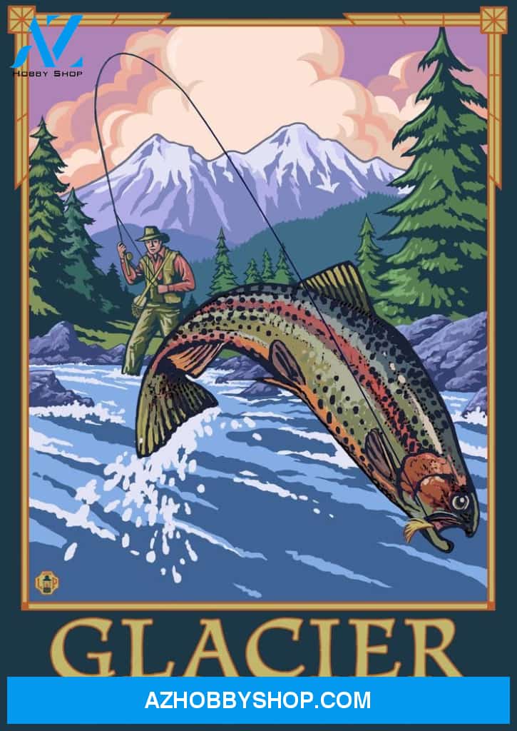 Fly Fisherman Glacier National Park