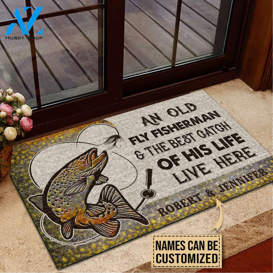 Fly Fishing Best Catch Of His Life Personalized Doormat | Welcome Mat | House Warming Gift