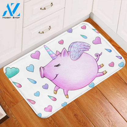 Flying Piggy Raindrop Patterns Printed Doormat Home Decor
