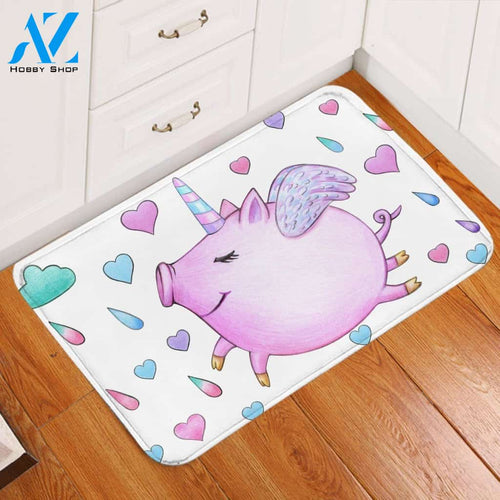 Flying Piggy Raindrop Patterns Printed Doormat Home Decor