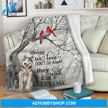 fn 5 siberian husky every day Fleece Blanket