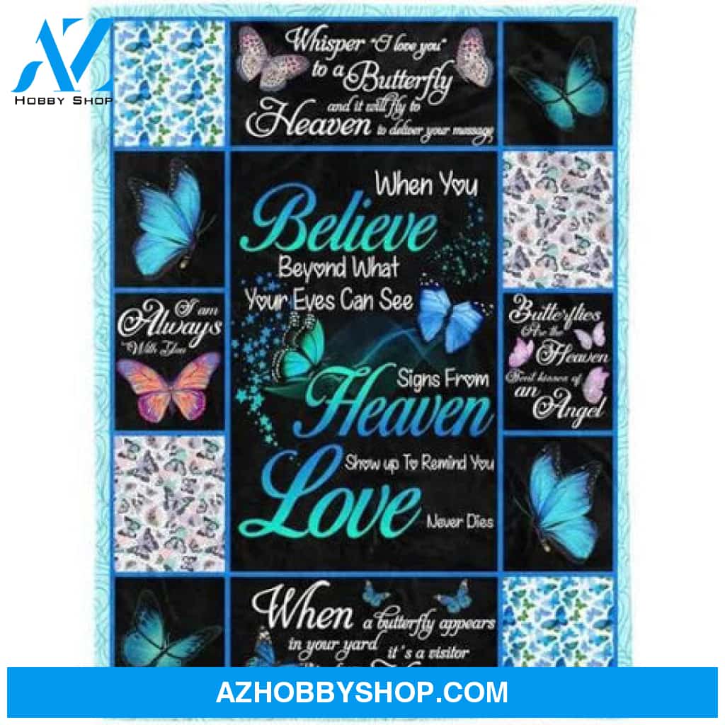 Fohgifts - Butterfly Blanket, Butterfly Fleece Blanket, Quotes Blanket