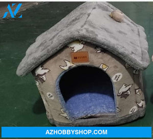 Foldable Dog House Pet Cat Bed Winter Villa Sleep Kennel Removable Nest Warm Enclosed Cave Sofa