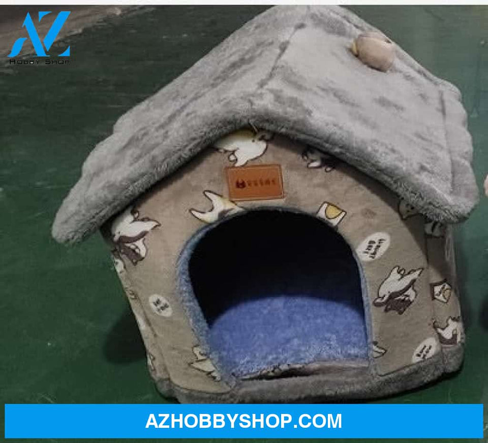 Foldable Dog House Pet Cat Bed Winter Villa Sleep Kennel Removable Nest Warm Enclosed Cave Sofa