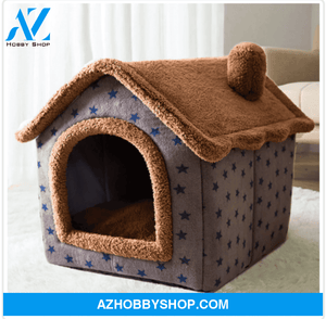 Foldable Dog House Pet Cat Bed Winter Villa Sleep Kennel Removable Nest Warm Enclosed Cave Sofa