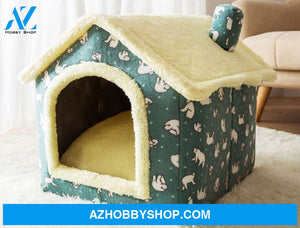 Foldable Dog House Pet Cat Bed Winter Villa Sleep Kennel Removable Nest Warm Enclosed Cave Sofa