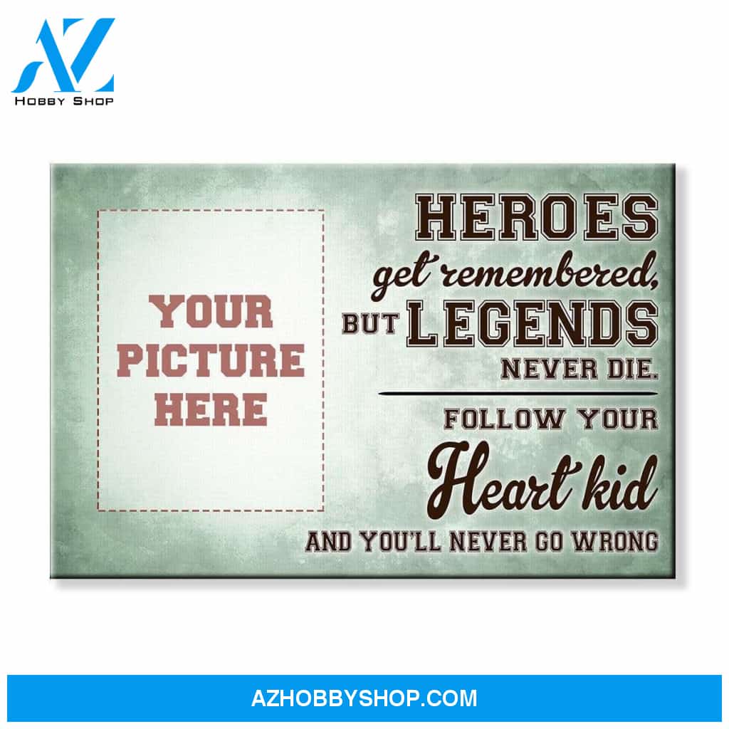 Follow your heart kid Hockey custom canvas prints With Photo