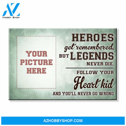 Follow your heart kid Hockey custom canvas prints With Photo