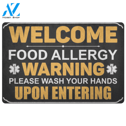 Food Allergy Warning Doormat | Welcome Mat | House Warming Gift
