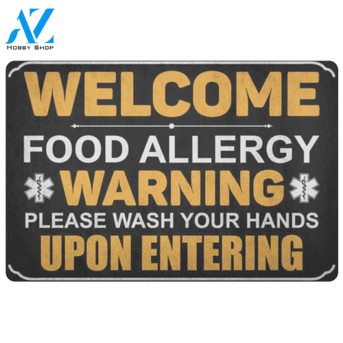 Food Allergy Warning Doormat | Welcome Mat | House Warming Gift