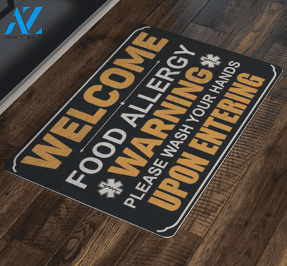Food Allergy Warning Doormat | Welcome Mat | House Warming Gift