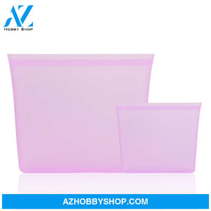 Food Silicone Bag Fresh-Keeping Storage Box Bagpink2Pcs