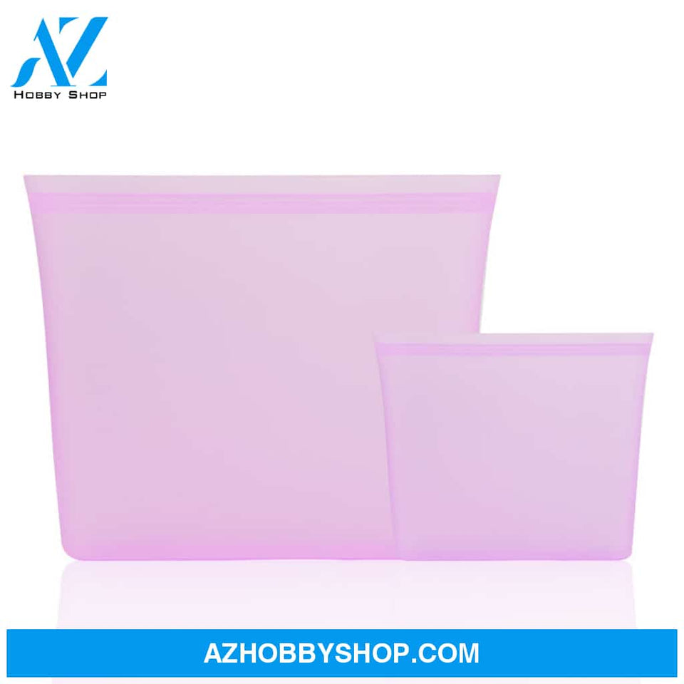 Food Silicone Bag Fresh-Keeping Storage Box Bagpink2Pcs