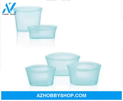Food Silicone Bag Fresh-Keeping Storage Box Blue5Pcs