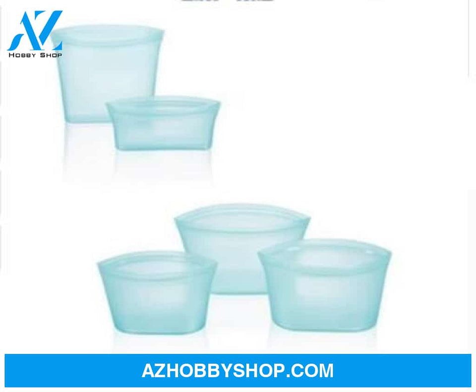 Food Silicone Bag Fresh-Keeping Storage Box Blue5Pcs