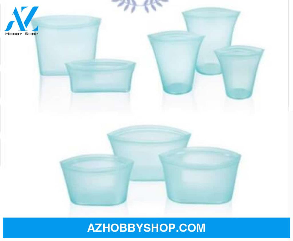 Food Silicone Bag Fresh-Keeping Storage Box Blue8Pcs