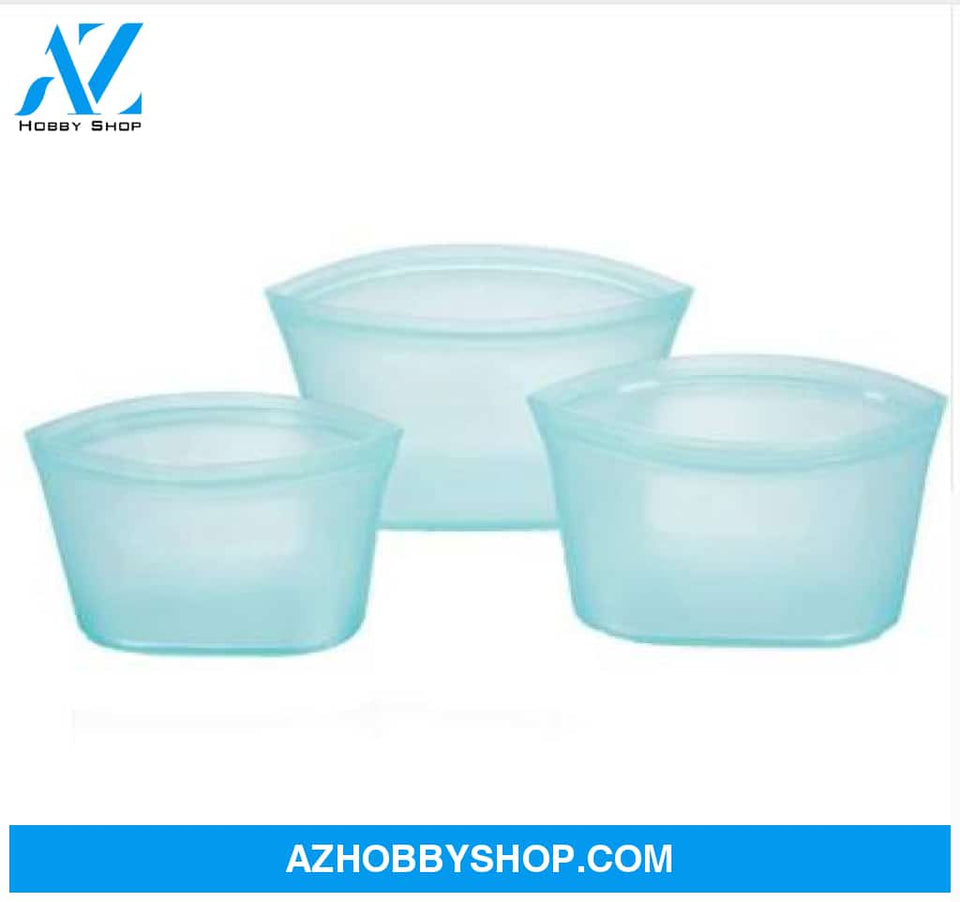 Food Silicone Bag Fresh-Keeping Storage Box Dishesblue3Pcs