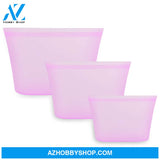 Food Silicone Bag Fresh-Keeping Storage Box Dishespink3Pcs