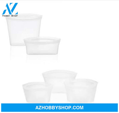 Food Silicone Bag Fresh-Keeping Storage Box White5Pcs
