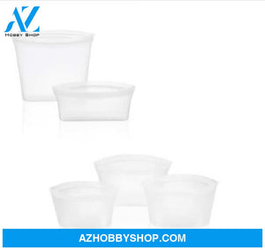 Food Silicone Bag Fresh-Keeping Storage Box White5Pcs