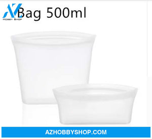 Food Silicone Bag Fresh-Keeping Storage Box Whitebag500Ml