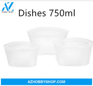 Food Silicone Bag Fresh-Keeping Storage Box Whitedishes750Ml