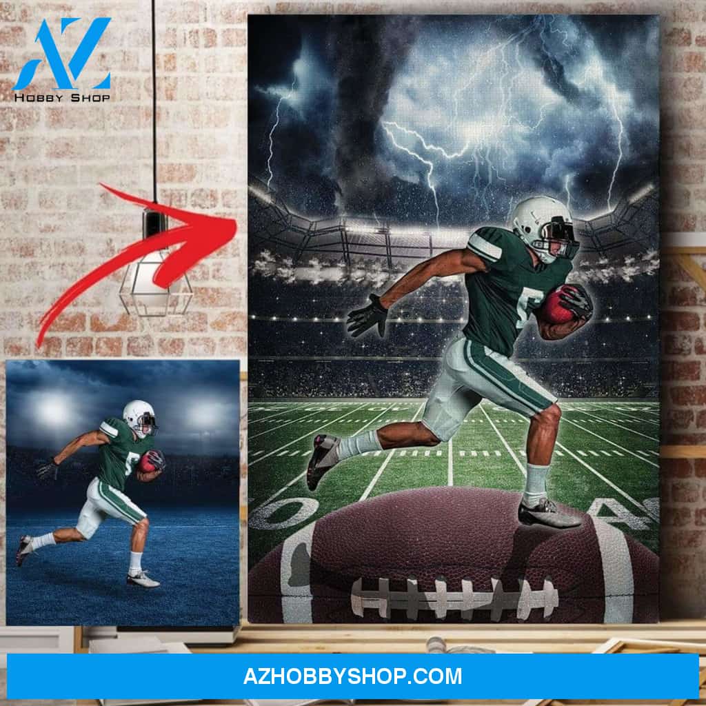 Football custom canvas prints Storm With Photo