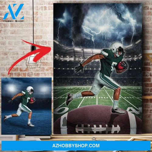 Football custom canvas prints Storm With Photo