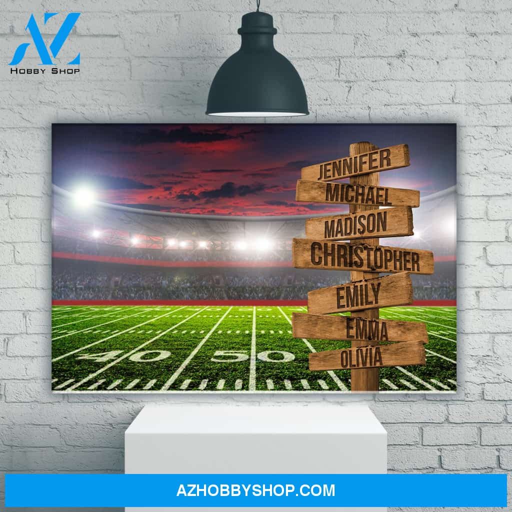 Football Field Color Multi-Names Premium Canvas