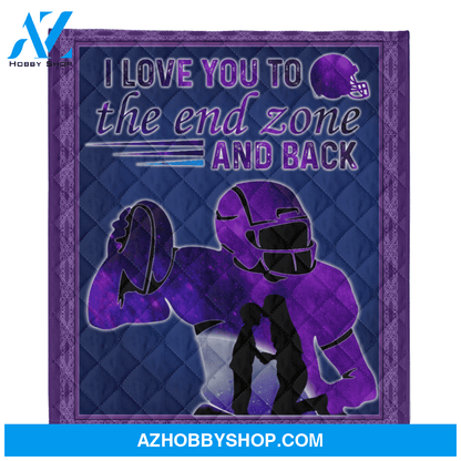 Football - Love You To The End Zone And Back Blanket Gift For Football Lovers, Gift For Son From Mom Home Decor Bedding Couch Sofa Soft and Comfy Cozy