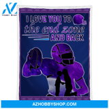 Football - Love You To The End Zone And Back Blanket Gift For Football Lovers, Gift For Son From Mom Home Decor Bedding Couch Sofa Soft and Comfy Cozy
