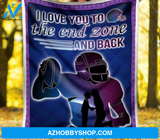 Football - Love You To The End Zone And Back Blanket Gift For Football Lovers, Gift For Son From Mom Home Decor Bedding Couch Sofa Soft and Comfy Cozy