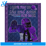 Football - Love You To The End Zone And Back Blanket Gift For Football Lovers, Gift For Son From Mom Home Decor Bedding Couch Sofa Soft and Comfy Cozy