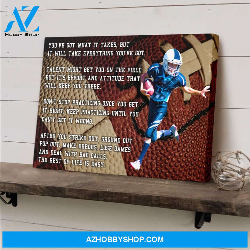 Football Motivational Customized Canvas