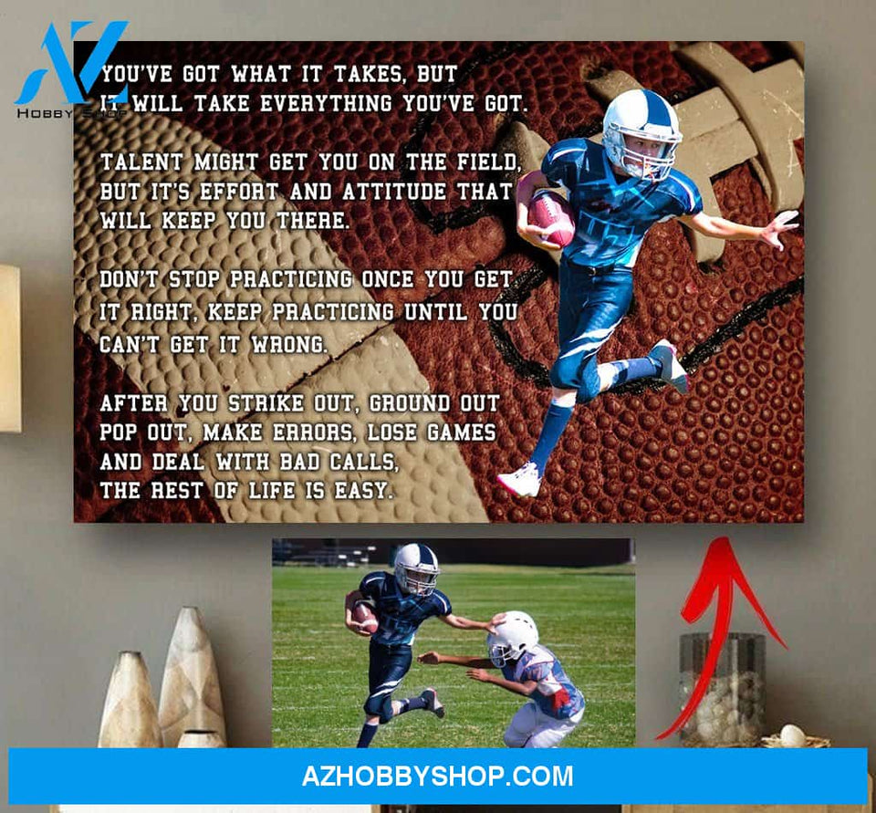 Football Motivational Customized Canvas