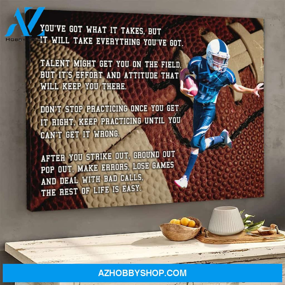 Football Motivational Customized Canvas