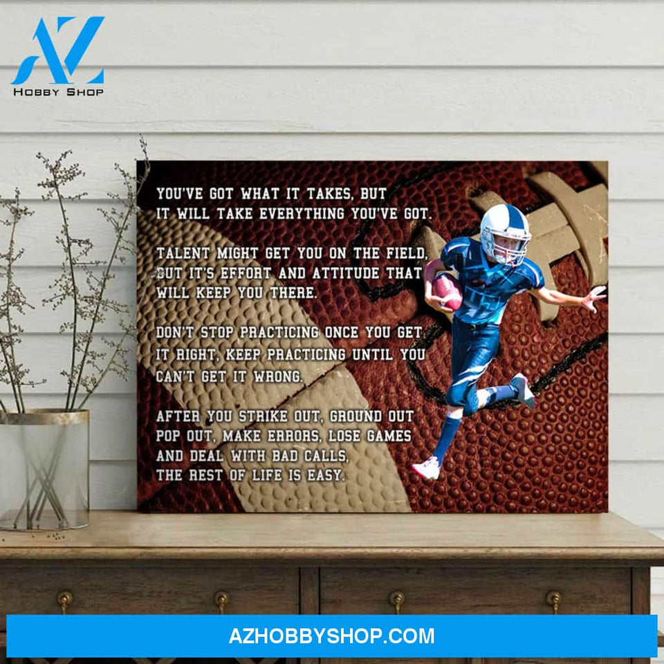 Football Motivational Customized Canvas